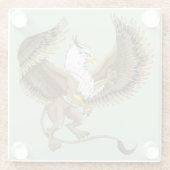 Griffin Fantasy Griffin Mythologie Glazen Onderzetter (Achterkant)