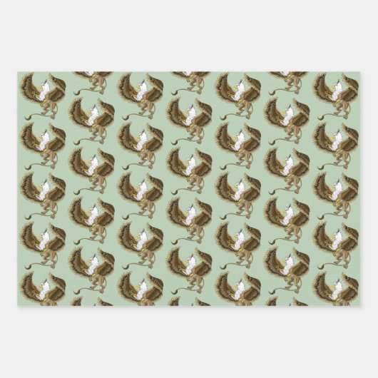 Griffin Fantasy Griffin Mythologie Inpakpapier Vel (Voorkant 3)