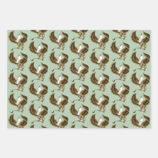 Griffin Fantasy Griffin Mythologie Inpakpapier Vel (Voorkant)