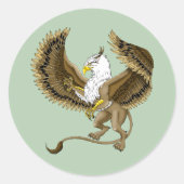 Griffin Fantasy Griffin Mythologie Ronde Sticker (Voorkant)