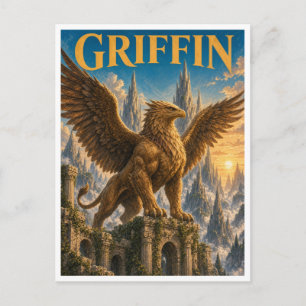 Griffin, gotische fantasie monster briefkaart