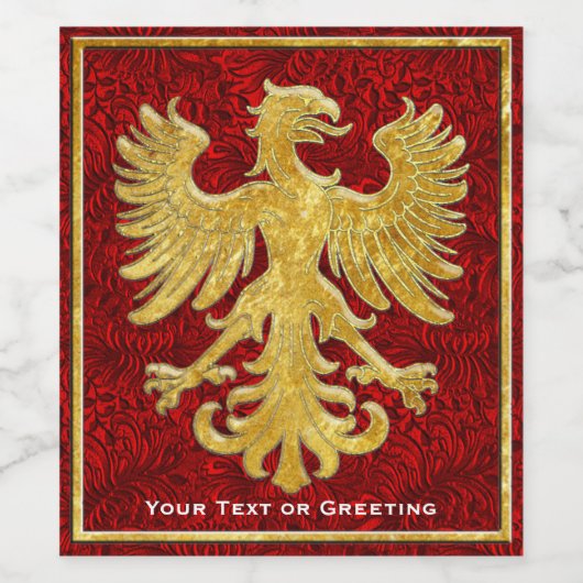 Griffin Goud Tonen Uw Bericht Wijn Etiket (Enkel label)