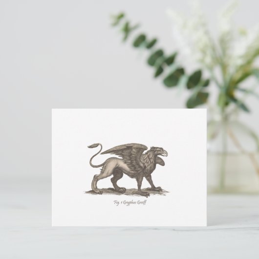  griffin ( gryphus greiff ) illustratie . briefkaart (Staand voorkant)