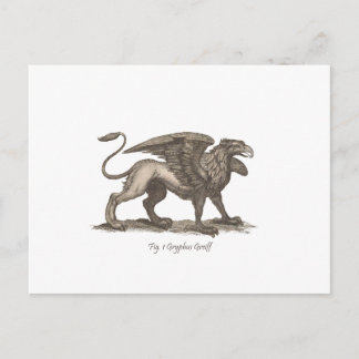  griffin ( gryphus greiff ) illustratie . briefkaart