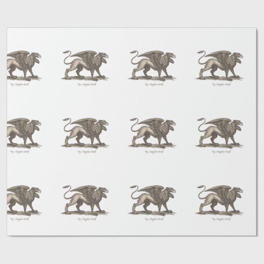  griffin ( gryphus greiff ) illustratie . cadeaupapier (Vlak)