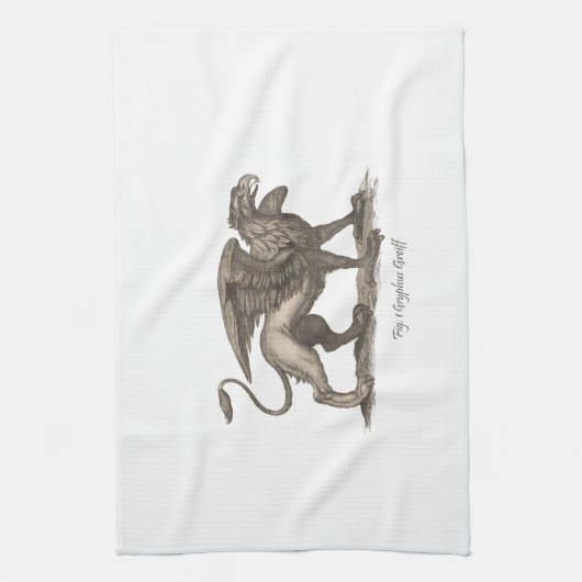  griffin ( gryphus greiff ) illustratie . theedoek (Verticaal)