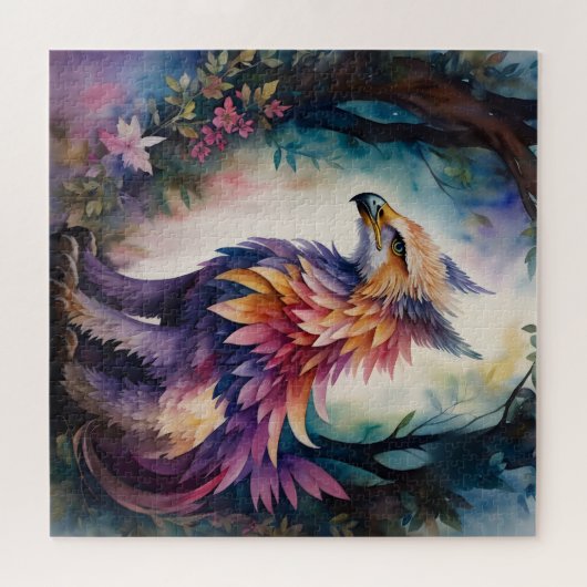 Griffin in bos Waterverf kunst Legpuzzel (Horizontaal)