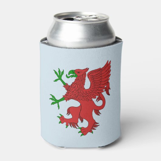 Griffin in rood en groen blikjeskoeler (Blikje Voorkant)