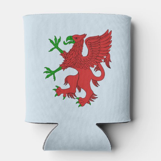 Griffin in rood en groen blikjeskoeler (Achterkant)