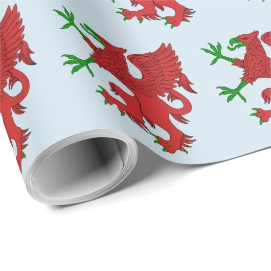 Griffin in rood en groen cadeaupapier (Rol Hoek)