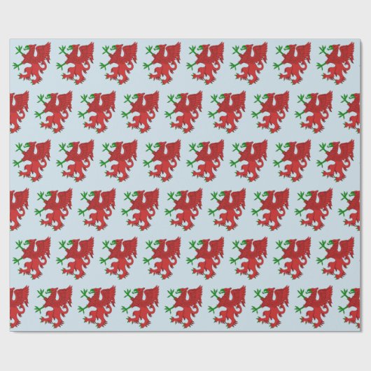 Griffin in rood en groen cadeaupapier (Vlak)