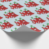 Griffin in rood en groen cadeaupapier (Hoek)