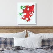 Griffin in rood en groen canvas afdruk (Insitu (Slaapkamer))