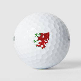Griffin in rood en groen golfballen