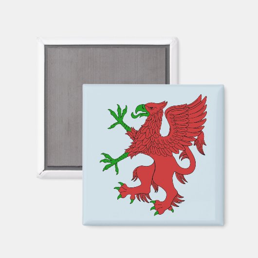 Griffin in rood en groen magneet (Voorkant / Achterkant)