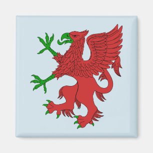 Griffin in rood en groen magneet