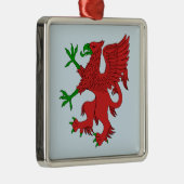 Griffin in rood en groen metalen ornament (Rechts)