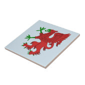 Griffin in rood en groen tegeltje (Zijkant)