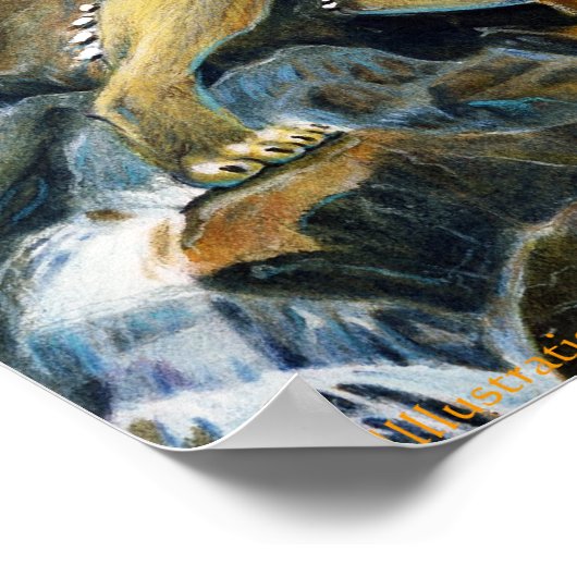 Griffin in Waterall Poster (Hoek)