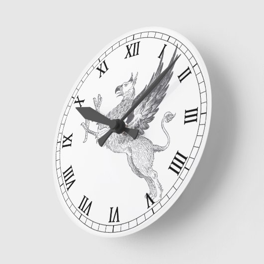 Griffin Letterpress Line Art Ronde Klok (Hoek)