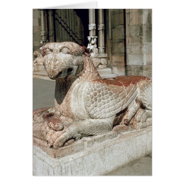 Griffin ligt op een plijn, midden 13e eeuw (Voorkant)