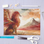 Griffin met berglandschap Waterverf kunst Tissuepapier (Craft)