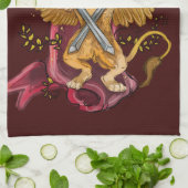 Griffin met zwaarden theedoek (Gevouwen)