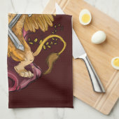 Griffin met zwaarden theedoek (Quarter Fold)