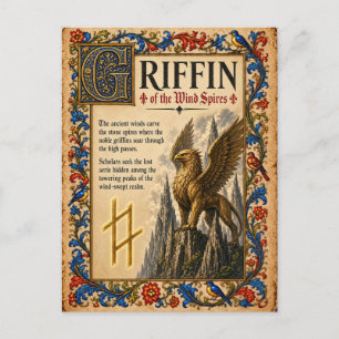 Griffin, Middeleeuwse Bestiariumkunst Briefkaart