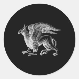 Griffin mythologisch schepsel vogel leeuw Gr Ronde Sticker