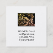 Griffin of een mythisch wezen vierkante visitekaartje (Achterkant)