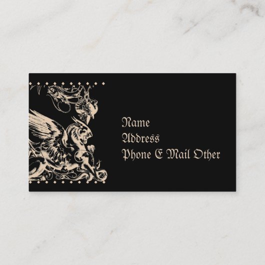 Griffin of Griffin mythologisch wezen Visitekaartje (Achterkant)