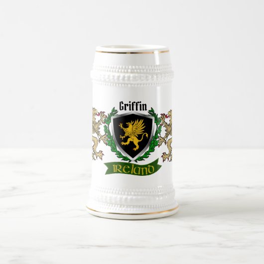 Griffin/O'Griffy Irish Shield Beer Stein Bierpul (Center)