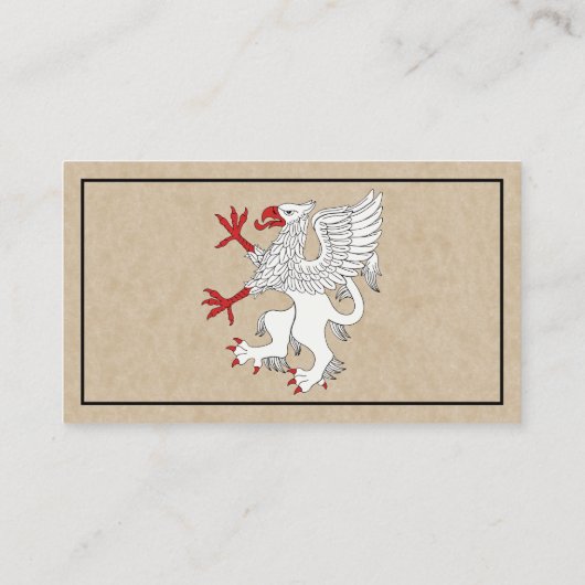 Griffin Rampant Argent Visitekaartje (Achterkant)