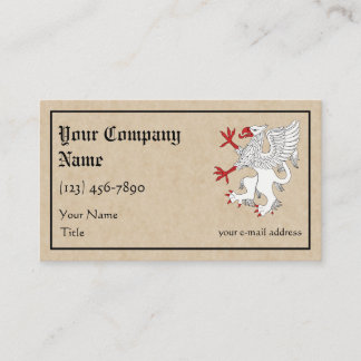 Griffin Rampant Argent Visitekaartje