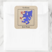Griffin Rampant Azure Bookplate Vierkante Sticker (Tas)