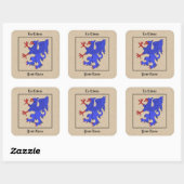 Griffin Rampant Azure Bookplate Vierkante Sticker (Vel)