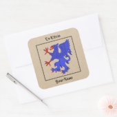 Griffin Rampant Azure Bookplate Vierkante Sticker (Envelop)