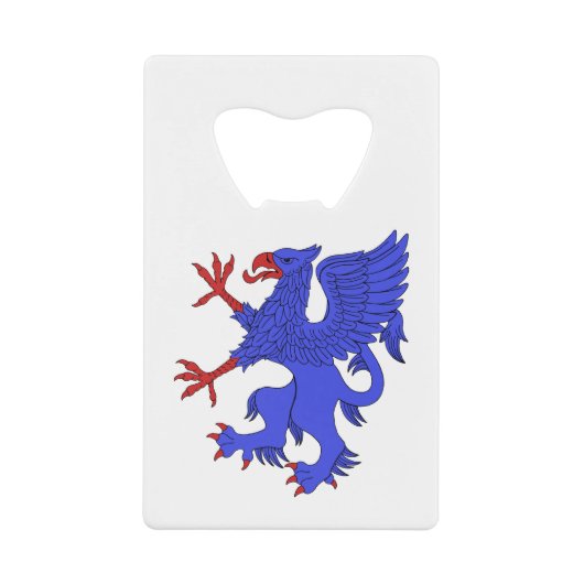 Griffin Rampant Azure Creditkaart Flessenopener (Voorkant)