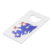 Griffin Rampant Azure Creditkaart Flessenopener (Achterkant Gekanteld)