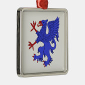 Griffin Rampant Azure Metalen Ornament (Rechts)