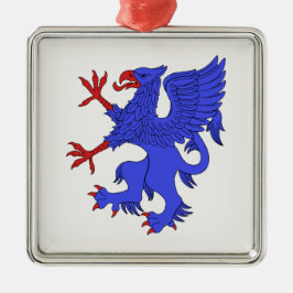 Griffin Rampant Azure Metalen Ornament