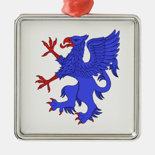 Griffin Rampant Azure Metalen Ornament (Voorkant)