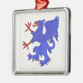 Griffin Rampant Azure Metalen Ornament (Links)