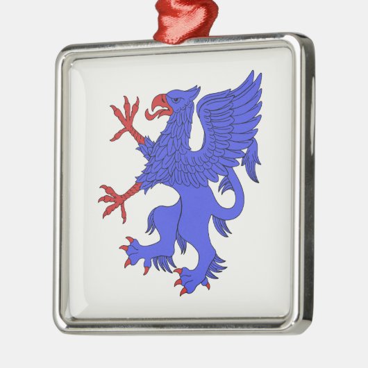 Griffin Rampant Azure Metalen Ornament (Links)
