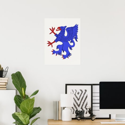 Griffin Rampant Azure Poster (Thuiskantoor)
