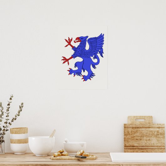 Griffin Rampant Azure Poster (Keuken)
