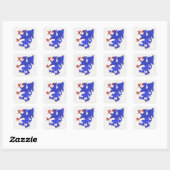 Griffin Rampant Azure Vierkante Sticker (Vel)