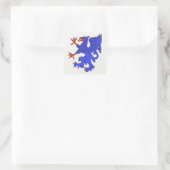 Griffin Rampant Azure Vierkante Sticker (Tas)