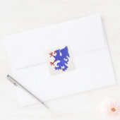 Griffin Rampant Azure Vierkante Sticker (Envelop)